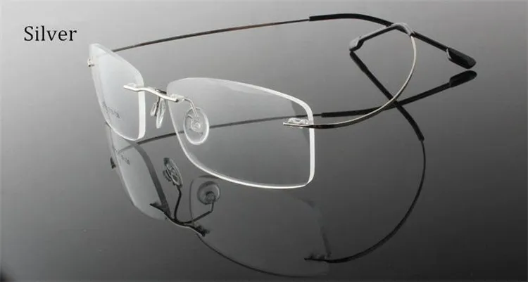 Чашма очки армасан Para oculos-де-грау выполненные титана очки кадр оптических оправ для женщин и мужчин - Цвет оправы: silver