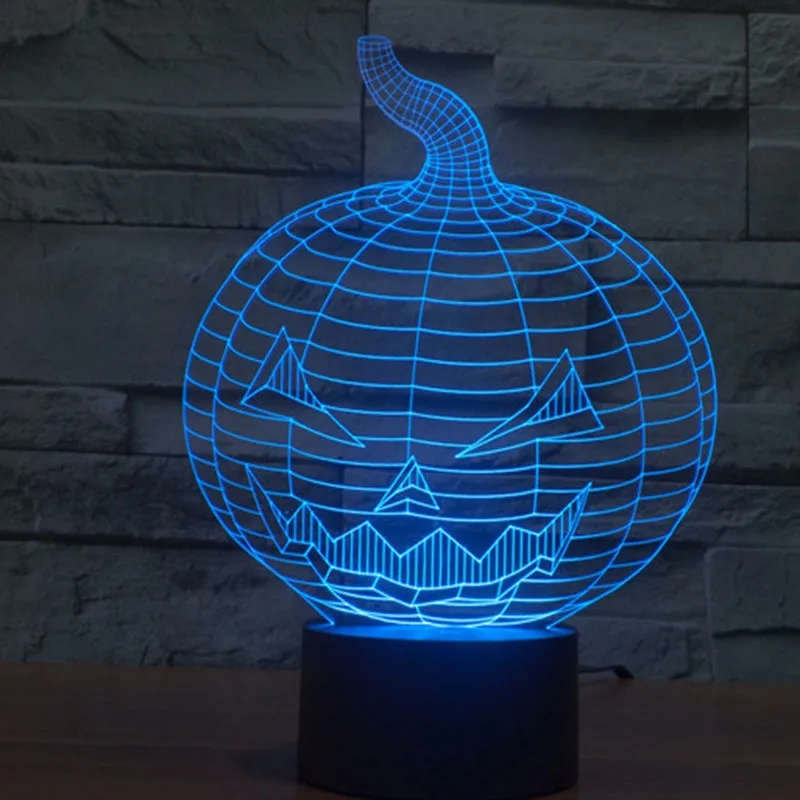 

3D illusion bulbing LED Night Light 7 Color Change Touch Switch LED Table Desk Lamp Novelty Lighting Pumpkin light For Hallowen