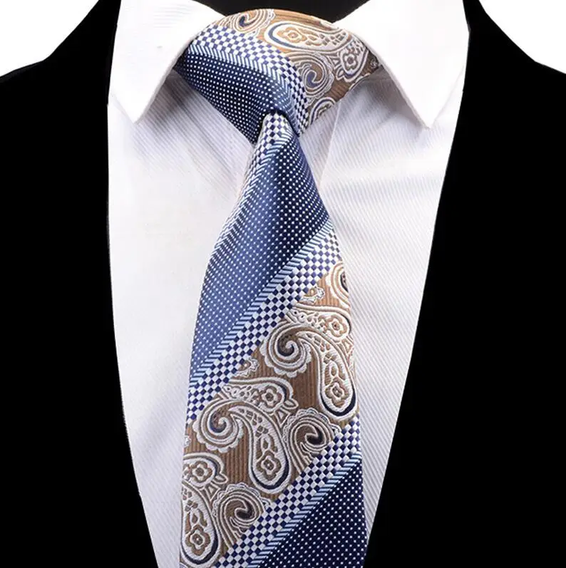 RBOCOTT, дизайн, мужской модный клетчатый галстук, классический галстук в полоску, 8 см, красный, синий, коричневый, галстуки на шею для бизнеса, свадебные аксессуары - Цвет: 13