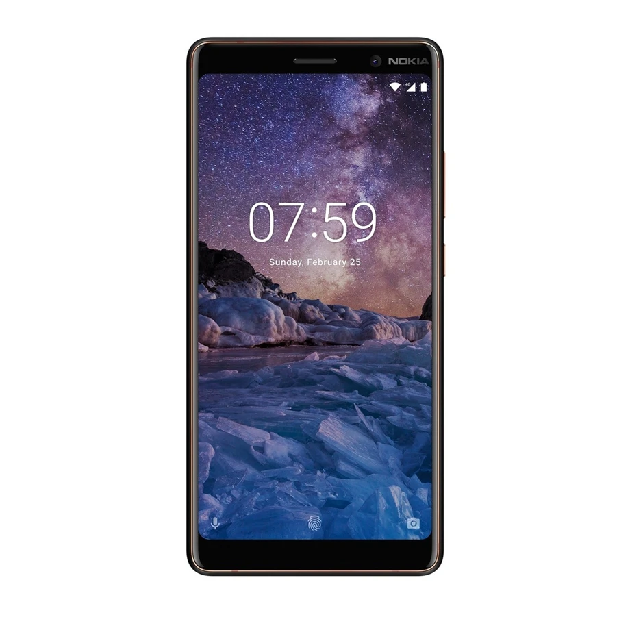 Nokia 7 Plus,, Android, мобильный телефон, четыре ядра, 4G LTE, 6,0 '', 4 Гб ram, 64 ГБ rom, две sim-карты, две тыловые камеры, отпечаток пальца, NFC