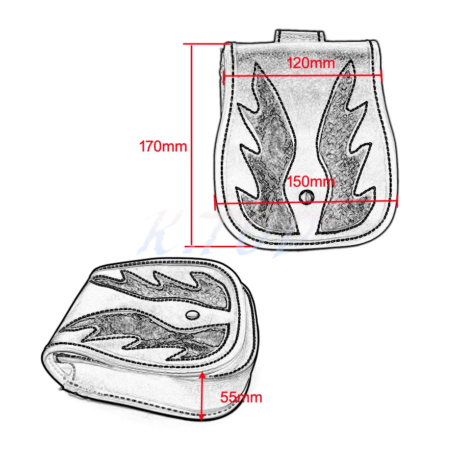 Черный PU кожаный ремень пламени сумка для инструментов поясная кобура кошелек сумка боковая сумка для хранения седельная сумка карман для Harley Honda Kawasaki