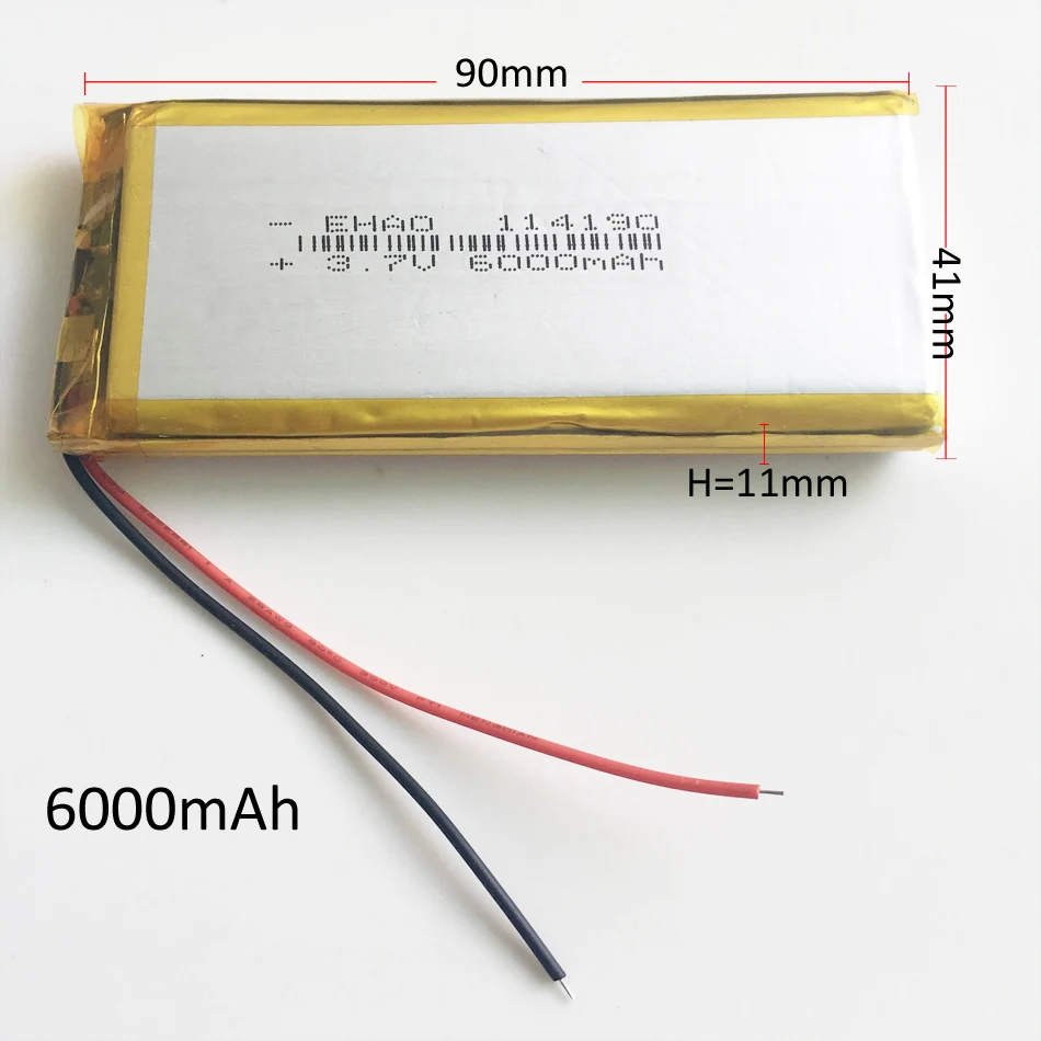 3.7v 6000mah 114190 Lithium Polymer Lipo Rechargeable Battery Li Cells