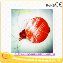 Силиконовый резиновый нагреватель 220 В 650 Вт диаметр 600*1,5 мм клейкий 1 лицевой встроенный 100 к термистор 1000 мм свинцовый провод XD-H-M-172