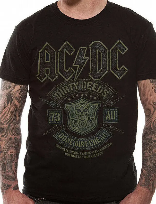 

Official AC/DC Dirty Deeds Done Dirt Cheap Black T Shirt S M L XL XXL New