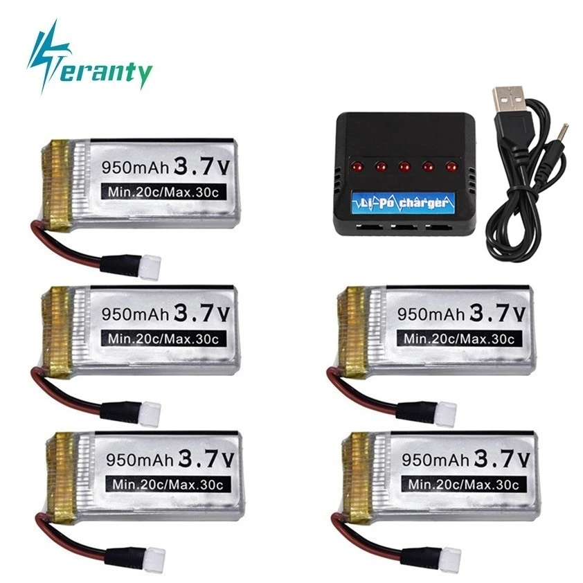 Обновление 950mah 3 7 v Lipo батарея + Usb зарядное устройство для Syma X5c X5 X5sw Mjx X708W Rc Quadcopter