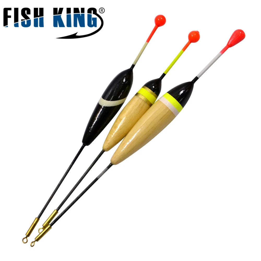 

FISH KING 10pcs/Lot 2g 2.5g Float Bobbers Balsa Fishing Floats Boyas Pesca For Fishing Tackle Tools Pescaria Acessorios