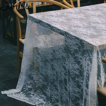 

150X300CM White Lace Table Cloth Wedding Decor Translucent Table Cover Embroidered Tablecloth Tea Table Cloth Home Table Decor