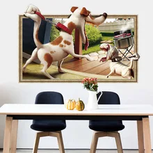 

Cross border new XH6243 can remove wall stickers 3D 3D dog barbecue cartoon decorative painting wholesale