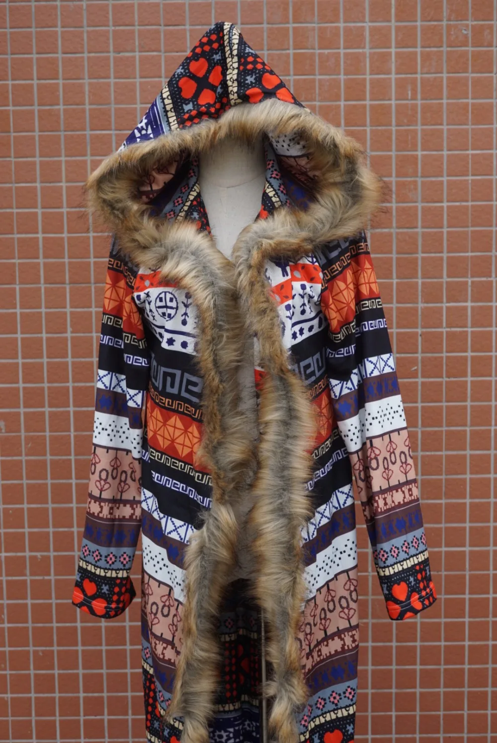 BOHOFREE Winter Long Coats Fake Furs Long Sleeve Runway Bohemian Style Boho Fashion Women Jacket Coats Outerwear Coats