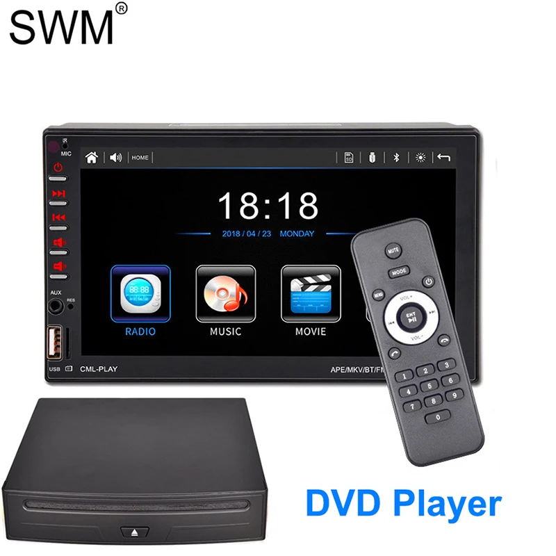 

7" 2 Din Car Radio Stereo DVD Multimedia Player D-BUS Mirror Link Bluetooth CD DVD Autoradio Audio Radio Coche 2din FM