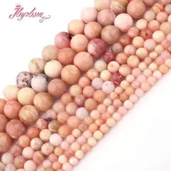 

4,6,8,10mm Smooth Round Beads Ball Pink Opalite Natural Stone Beads For DIY Necklace Bracelats Jewelry Making 15" Free Shipping