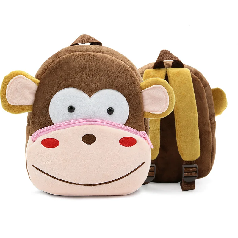 Cute baby plush backpack kids mini monkey school bag Children's gift