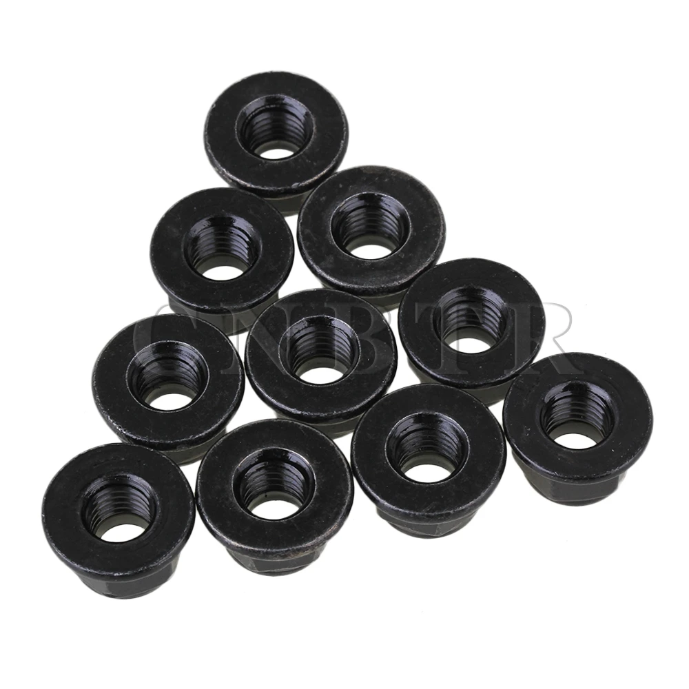 

10pcs M8 Black Flange Nylon Insert Lock Nuts Hex Flange Lock Nut CNBTR
