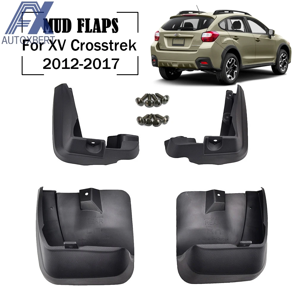 

AX For Subaru XV Crosstrek 2013 - 2017 Mudflaps Splash Guards Flap Mudguards Fender Front Rear 2014 - 2016 Set Molded Mud Flaps