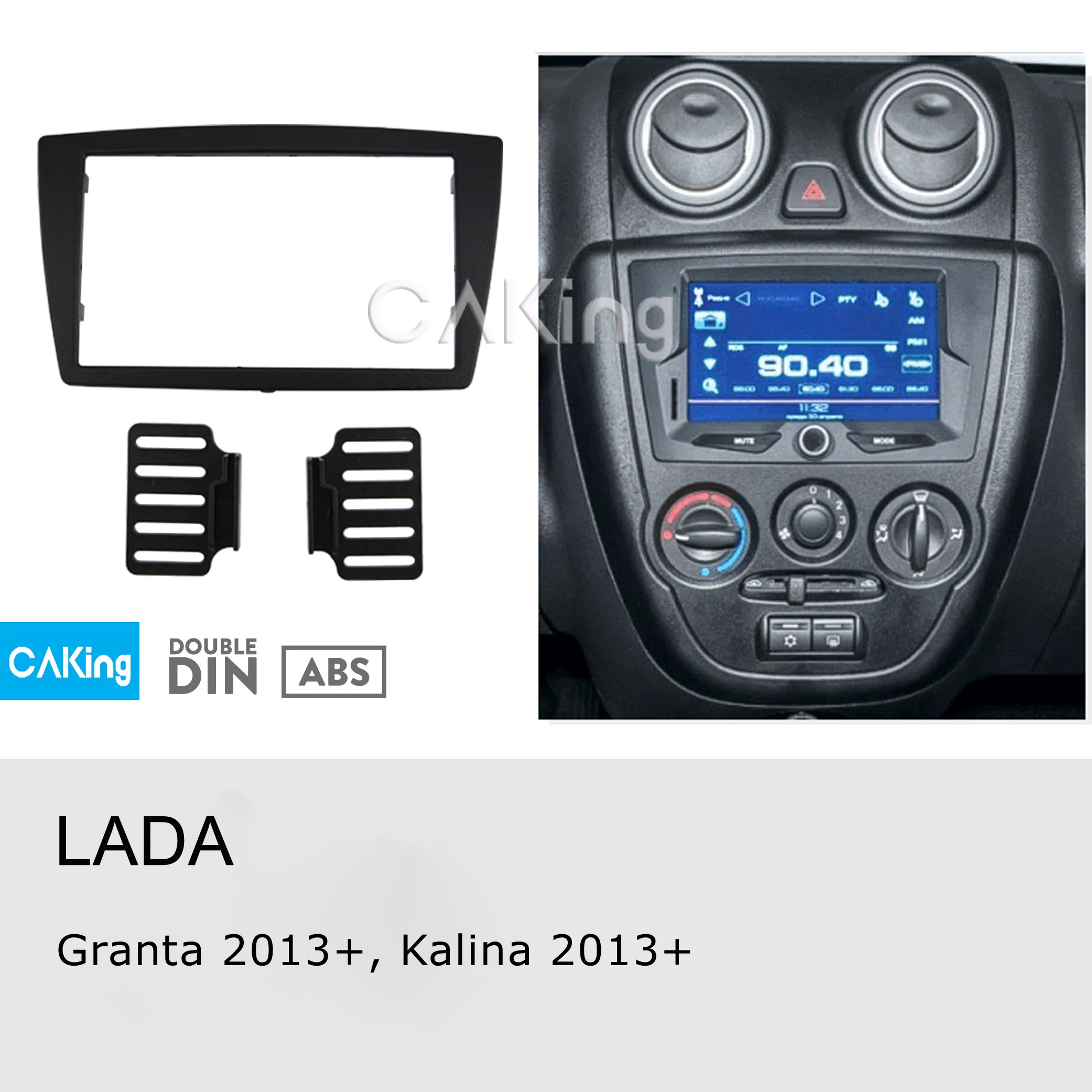 

Double Din Fascia Radio Panel for LADA Granta Kalina 2013+ Frame Dash Fitting Kit Facia Face Plate Adapter Cover Front Bezel