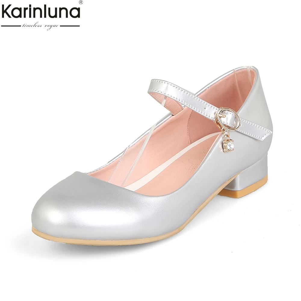 

Karinluna new arrivals dropship plus size 43 top quality women shoes pumps chunky heels date Mary janes fashion shoes woman