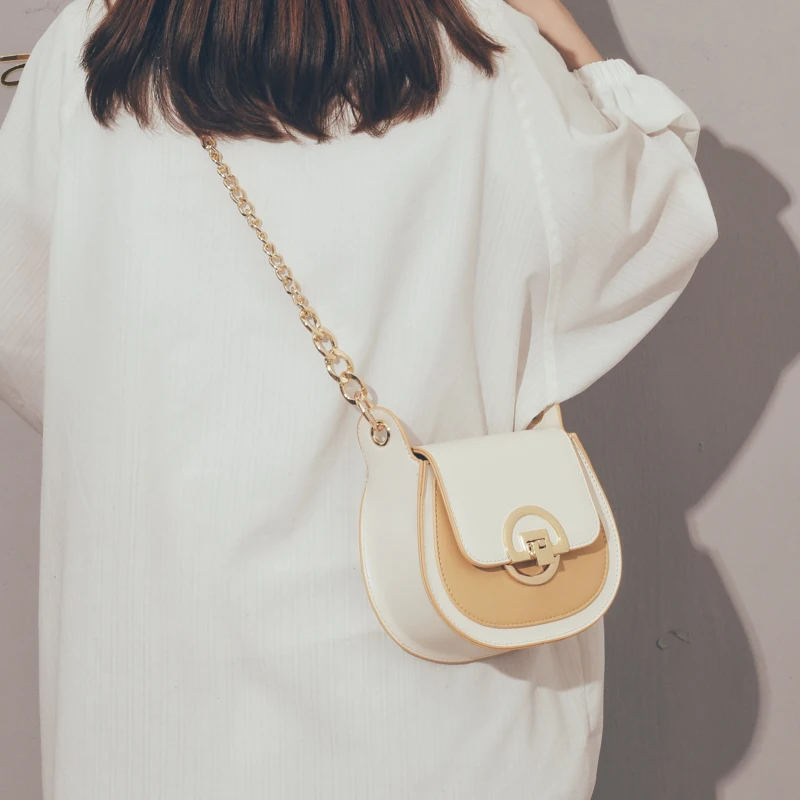 

Contrast color Leather Crossbody Bags For Women 2019 Travel Handbag Fashion Simple Shoulder Messenger Bag Ladies Cross Body Bag