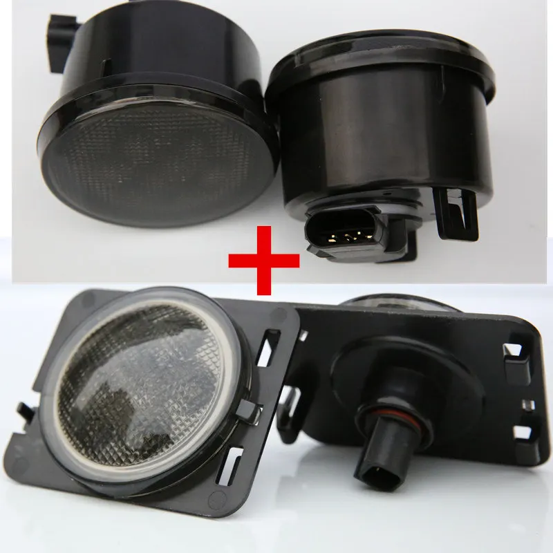 2 Front Turn Signal Light Kit Fender Flares Recon Smoked Amber Lamps