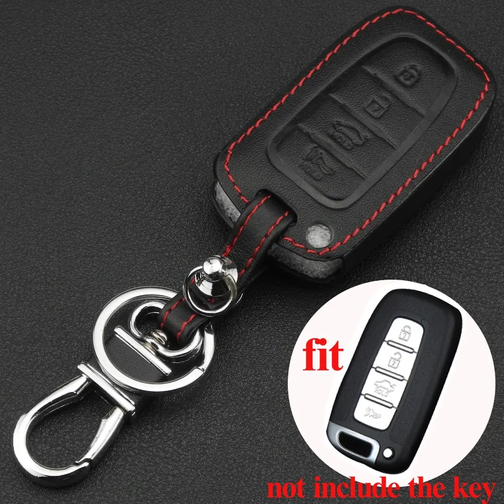 Buy Leather 4 Buttons Car Key Covers Case For Hyundai