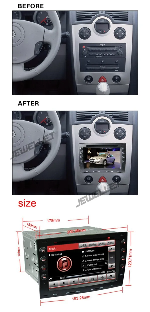 Sale Quad core 1024*600 HD screen Android 9.0 Car DVD GPS radio Navigation for Renault Megane II (03-08) with 4G/Wifi, DVR OBD 1080P 0
