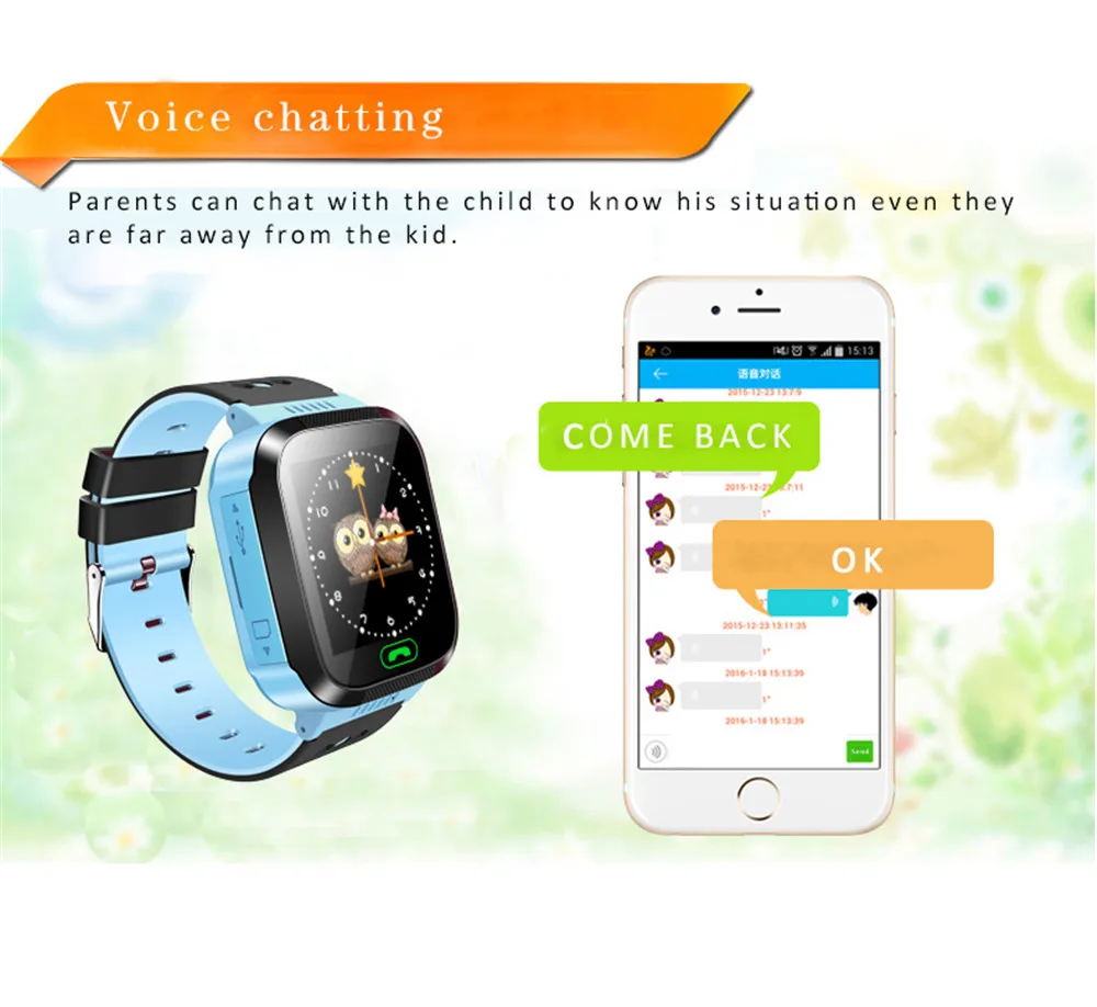Greentiger Q02 Детские умные часы камера освещение сенсорный экран SOS Вызов LBS отслеживание местоположения Finder Детские умные часы