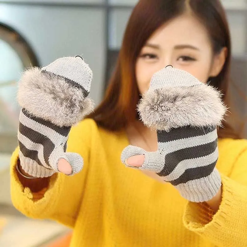 

New Winter Autumn Thick Warm Womens Winter Gloves Fingerless Glove Half-finger gloves free shipping