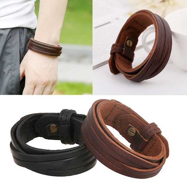 Leather Bracelet Cuff Men Wristband Handmade Bracelets Mens Leather Bracelet Cuff Men Wristband Handmade Bracelets Mens Bangle