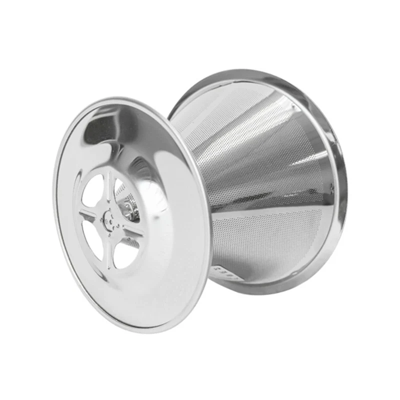 

Stainless Steel Pour Over Coffee Dripper Filter Metal Cone Reusable for Coffee Maker YU-Home