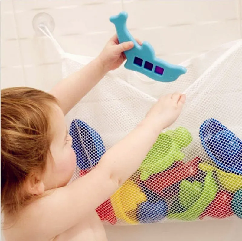 2018 Super Deal Tidy Storage Suction Cup Bag Kids Baby Bath Toys Baby