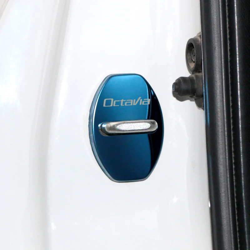 Нержавеющая сталь дверной замок Пряжка Защитная Крышка Накладка для Skoda Octavia A7 Fabia Superb автомобильные аксессуары