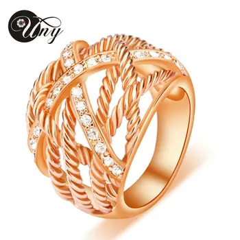 

UNY Ring Twisted Cable Wire Weave Rings Designer Fashion Brand David Womens Ring Vintage Christmas Valentine Love Gifts Rings