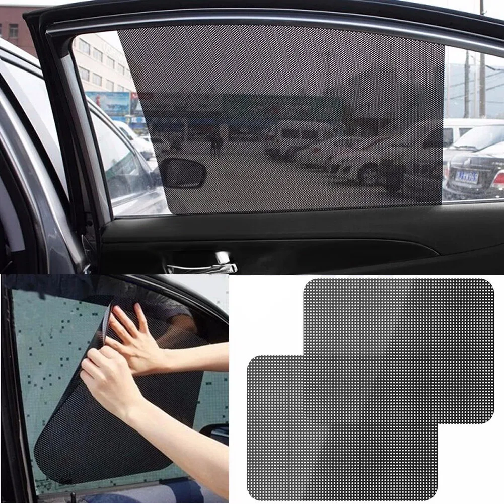 

2Pc Car Rear Window Side Sun Shade Cover Block Static Cling Visor Shield Protect Car Window Film For Sun Protection High Quality