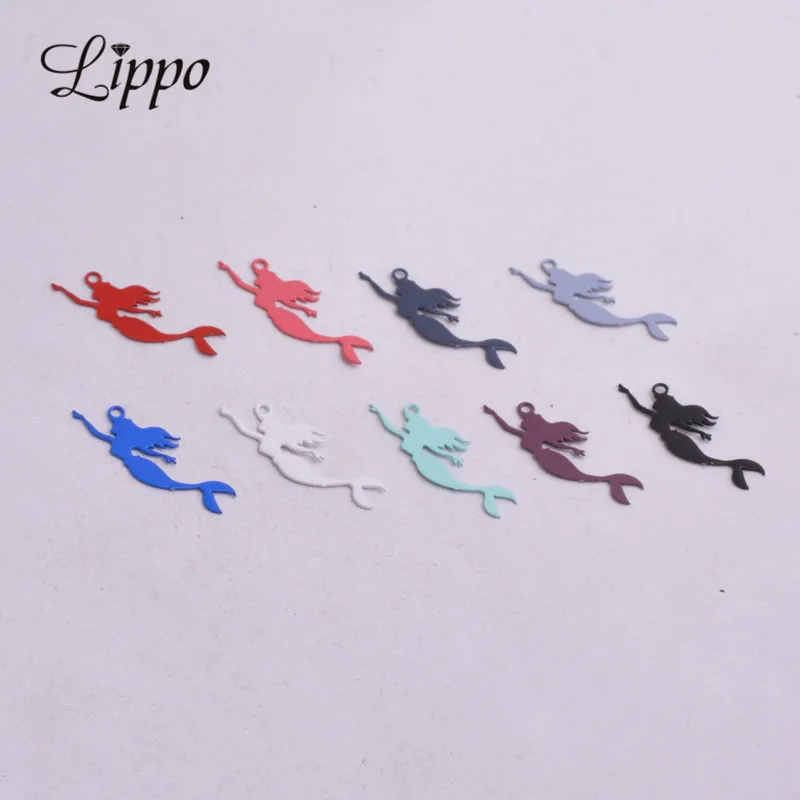 

100pcs AC6488 8mm*24mm Pretty Mermaid charms Articles