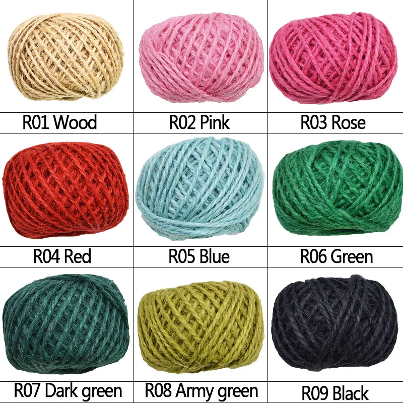 30m/roll Natural Jute Hemp Rope DIY Craft Home Wedding Decoration Twine String Cord Shank Scrapbooking Florists Craft Decor