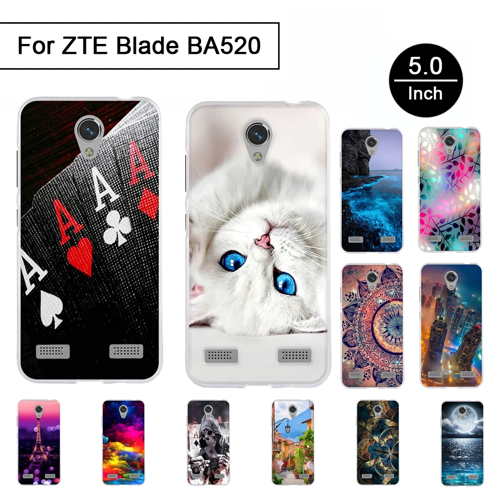 Чехол для ZTE Blade BA520 3D мягкий TPU чехол A520 5 0 &quotзадняя силиконовая крышка телефона |