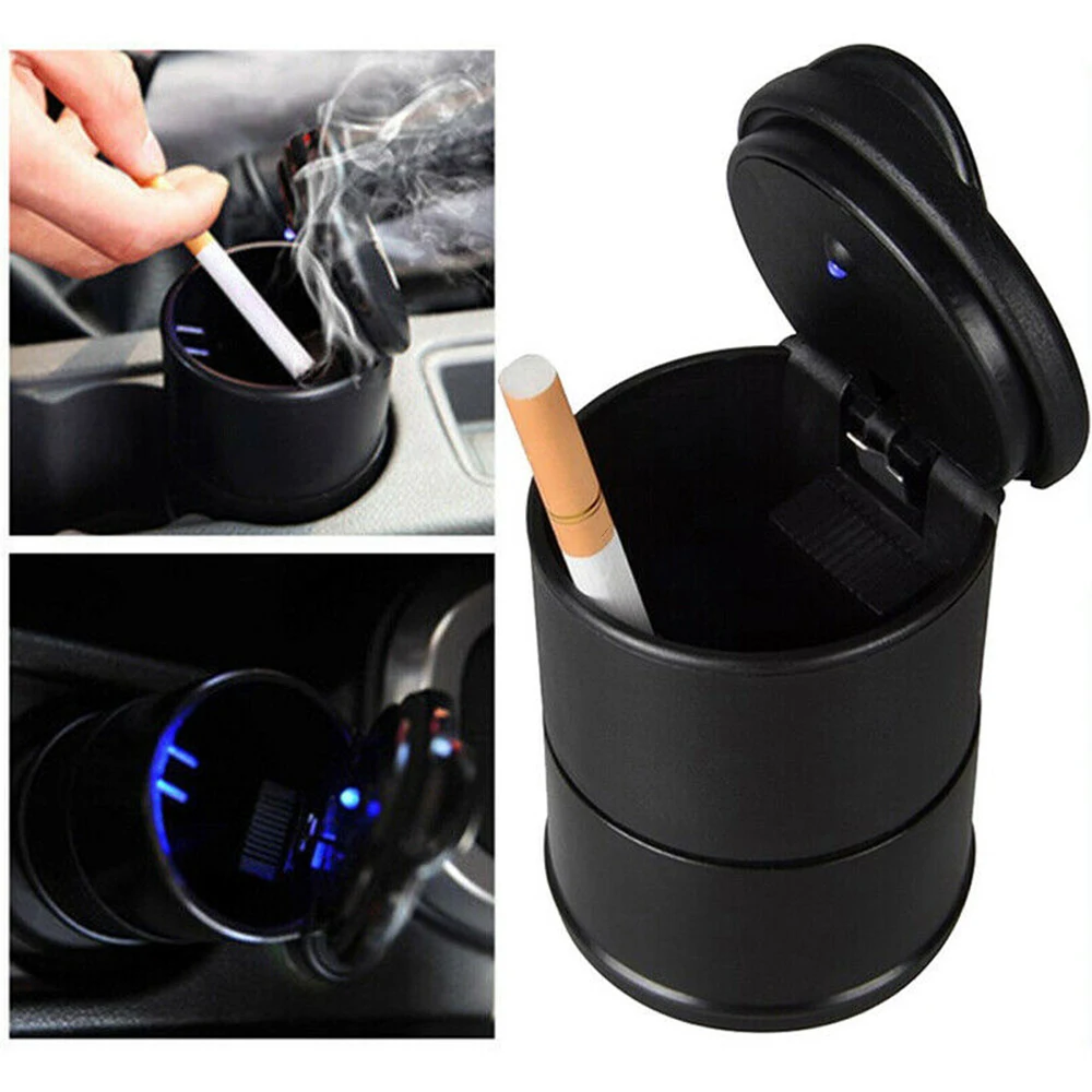 

Car Ashtray Auto Luxury Car Ashtray with LED Light Cigarette Smoke Travel Remover Ash Cylinder Car Smokeless Smoke Cup Holder