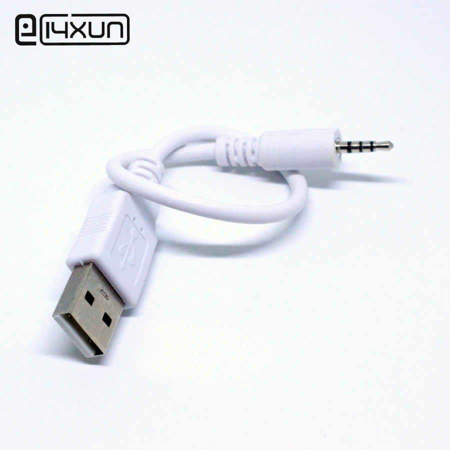 

ECLyxun 1pcs USB 2.0 Type A Male Plug To 2.5mm 4 Pole Stereo Jack Plug Audio Data Cable Charging Connector For MP3 MP4 White