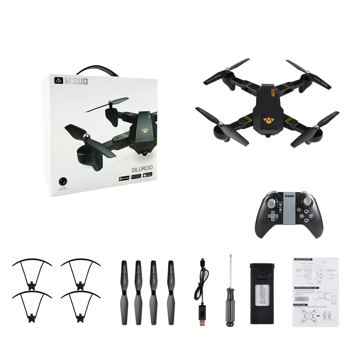 Дрон на ру Visuo XS809W XS809HW мини складной селфи с Wi Fi FPV 0.3MP или 2MP камера высота