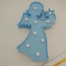 YIYANG 9 светодио дный Ангел Пластик ночник 3D шатер стол настольные лампы фары письмо детская комната украшения Розовый белого и синего цвета лампа подарки