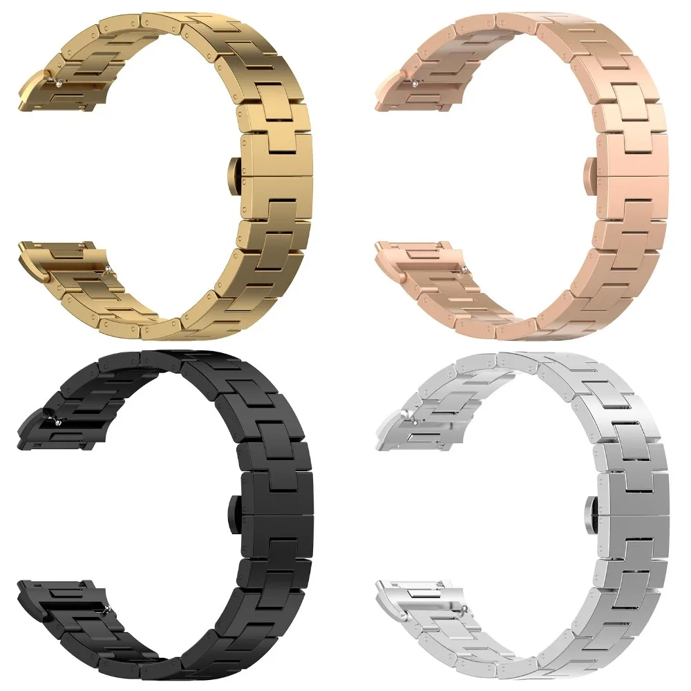 Odog 22 мм ширина черный золотистый кулончик серебро ремешок из нержавеющей стали ремешок для Fitbit ionic Смарт часы замена Браслет ремень
