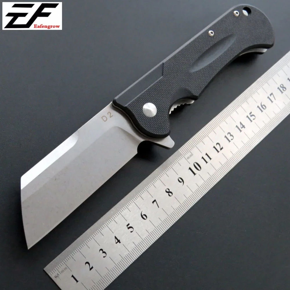 Eafengrow EF227 походный складной нож D2 Сталь лезвие черный G10 ручкой Открытый карманные ножи тактический инструмент выживания
