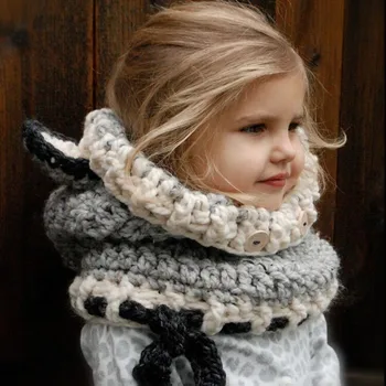 

50pcs/lot Baby Girl Fox Scarf Caps Baby Bib Winter Hat