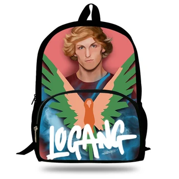 

2018 New Maverick Logang Logo Logan Paul Children School Bags for Teen Boy Girls Students Pencil Bag Backpack Mochila Escolar