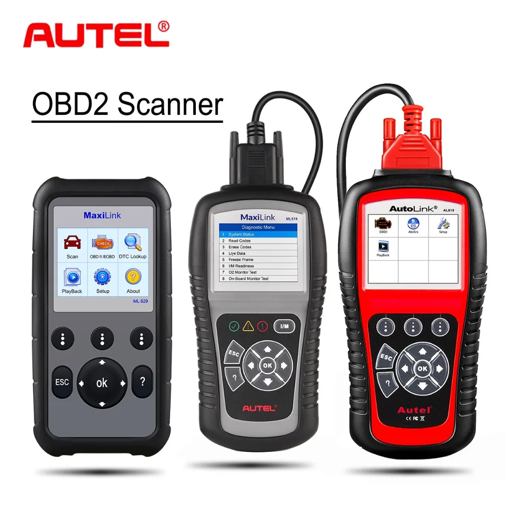 Autel OBD2 автоматический сканер диагностический инструмент ML629 ML519 AL619 Automotivo Automotriz автомобильный OBD 2 EOBD автомобильный диагностический сканер