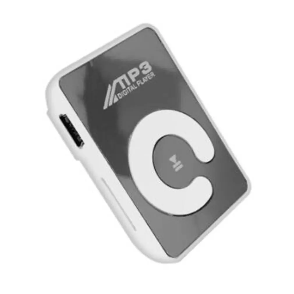 Портативный мини зеркало клип MP3 плеер музыкальный медиа поддержка Micro SD TF карта Мода Hifi MP3 для спорта на открытом воздухе - Цвет: Белый