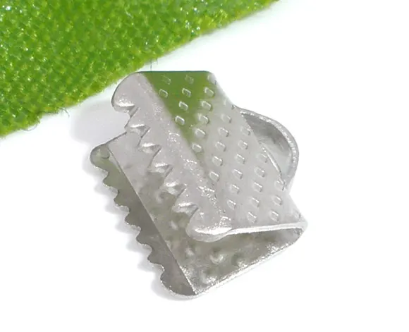 

Alloy Necklace Cord End Tips Briefcase Silver Tone Spot Pattern 8mm( 3/8") x 6mm( 2/8"), 50 PCs new