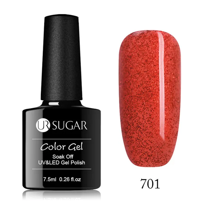 Ur Sugar 7,5 мл Гель-лак розовый красный цвет дизайн ногтей маникюр Гибридный верниш Полупостоянный УФ-гель Краска Лак для ногтей - Цвет: 701