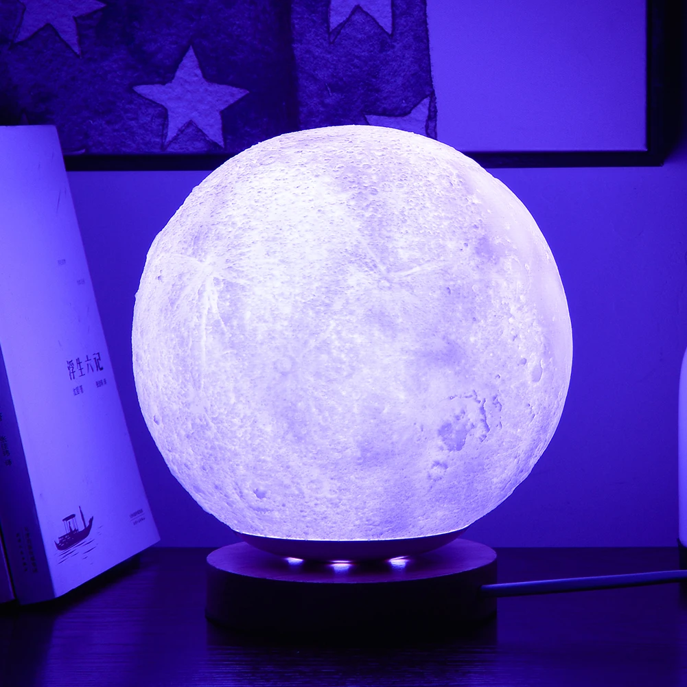 

7 Colors LED Night Light Moon Lamp 3D Print Moonlight Rechargeable Table Lamp For Creative Gift Home Decorationnew