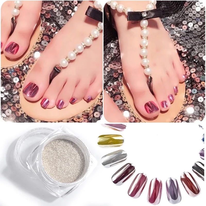 

0.5g Silver Nail Art Glitter Magic Mirror Powder Shimmer Chrome Dust Manicure UV Gel Polish Rub for Nails Tips Decoration New
