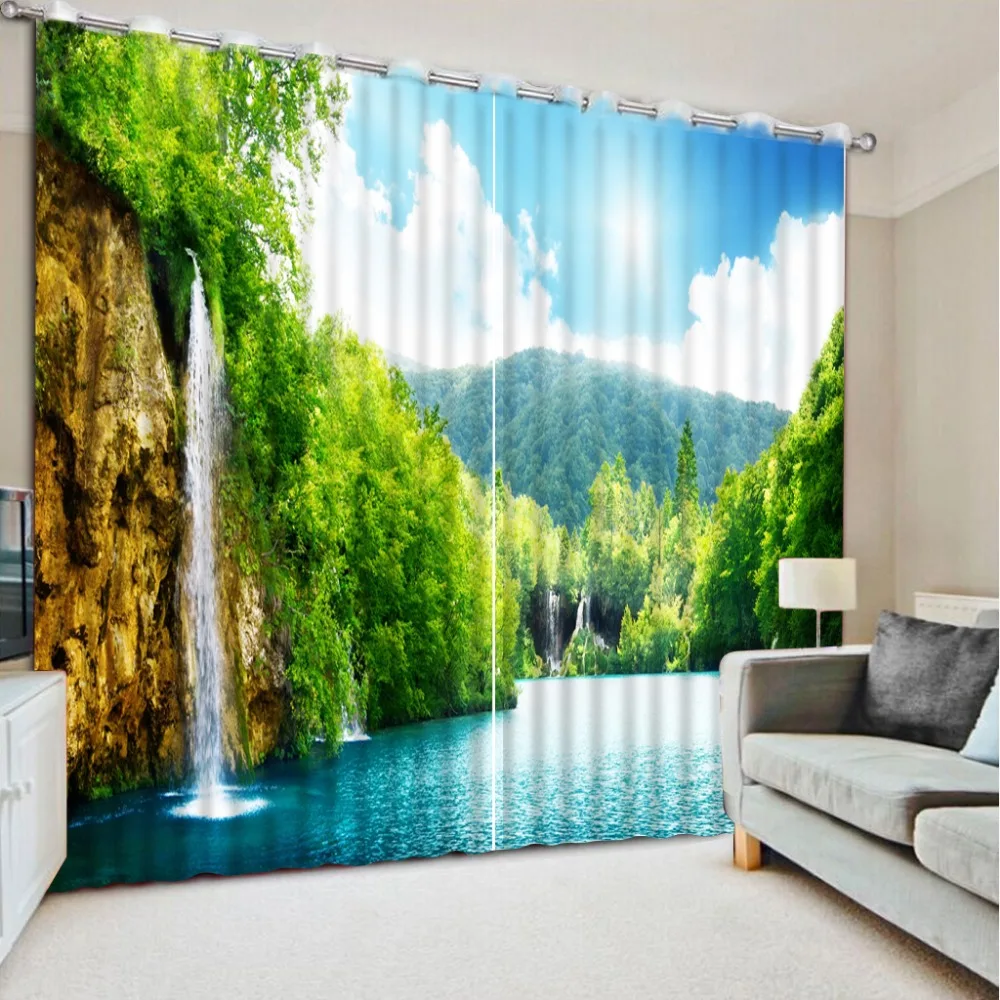 Custom any size nature scenery 3d curtains blackout curtains for